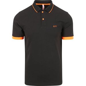 Sun68 - Poloshirt Small Stripe Zwart - Modern-fit - Heren Poloshirt Maat XXL