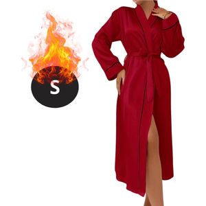 Nivard Satijnen Jurk - Slipdress - Pyama Dames - Badjas - Ochtendjas - Kimono - Erotisch - Kamerjas - Rood S