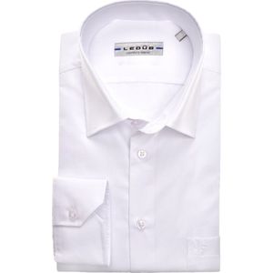 Ledub regular fit overhemd - wit - Strijkvriendelijk - Boordmaat: 44