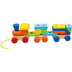 Bino Trekfiguur Treinwagons Junior 34 X 11 X 7 Cm Hout 17-delig