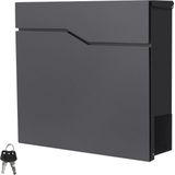 Brievenbus met krantenvak 37x11x37 cm antraciet roestvrij staal ML-Design