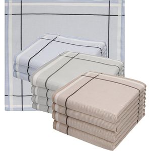 Katoenen zakdoeken heren en dames - 12 stuks, 40x40 cm, diverse kleuren