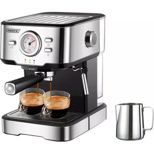 HiBREW H5 koffiezetapparaat van 1050 W, semi-automatische cappuccino-espressomachine van 20 bar, capaciteit van 1,5 liter, temperatuurweergave