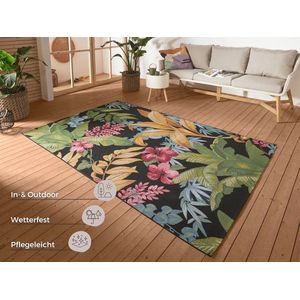Tropical Flowers Tapijt voor binnen en buiten - Weerbestendig en UV-bestendig Buitentapijt - Perfect voor Balkon, Terras en Tuin - 120 cm