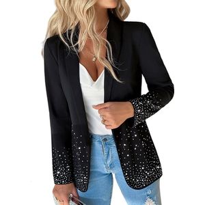 Zwarte Blazer met Glitters - Colbert - Blazer - Jasje - Dames - Kostuum - Maat S
