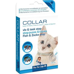 The Pet Doctor - Vlo en teek Stop Halsband Kat - Katten - Dierenverzorging - Handige halsband van 74 cm met fysisch-mechanische werking tegen vlooien, teken en mijten