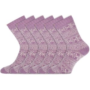Noorse sokken | Dames sokken | Merk: Basset | Kleur: Paars | Maat: 35 t/m 42 | 6 Paar
