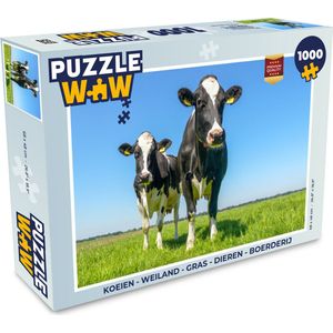 Puzzel Koeien - Weiland - Gras - Dieren - Boerderij - Legpuzzel - Puzzel 1000 stukjes volwassenen