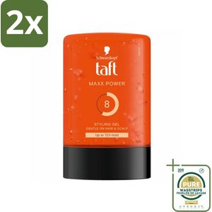 Taft - Maxx Power 8 - Styling Gel - Langdurige fixatie - 300 ml - Voordeelverpakking - 2 stuks - Taft gel - Sterke hold
