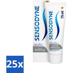 25 x Sensodyne - Tandpasta - Gentle Whitening - Milde Reiniging - 75 ml - Frisse Adem - Tandvlekken - Kalmerende Ingrediënten