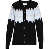 usha FESTIVAL - Gebreid Vest - Blauw - Grijs - Zwart