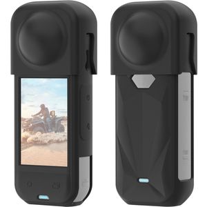Voor Insta360 X5 PULUZ siliconen beschermhoes met lensdop