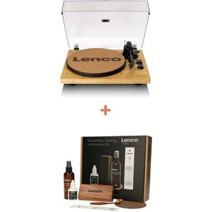 Lenco Platenspeler Bundel LBT-335BA + TTA-6IN1- Platenspeler met Bluetooth + Cleaning Kit - Expertise Lijn