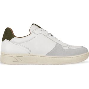 Mistral - Heren Sneakers - Leer - Lugano Coda - WIT/khaki/khaki - maat 47