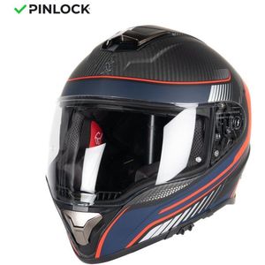 Motor Integraal Integraalhelm CONTINENTAL CARBON STICKER MAT 22,06 Mat koolstofblauw/rood S van MOTOBLOUZ