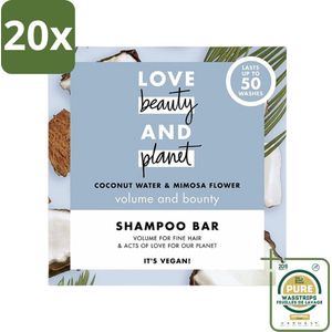 20 x Love Beauty and Planet - Shampoo Bar - Coconut Water & Mimosa Flower - Hydratatie & Volume - 90 g - Grootverpakking - Shampoo Bar - Kokoswater - Mimosa Geur - Volume - Hydratatie