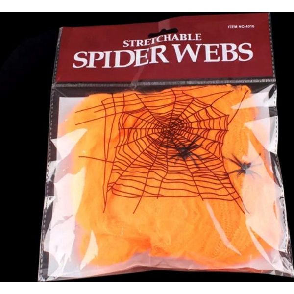 Nep spinnenweb in het oranje halloween decoratie one - Cadeaus & kopen | o.a. & feestkleding | beslist.nl