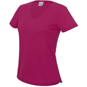 Just Hoods - Dames - Cool T-shirt - sport - sneldrogend - vochtafvoerend - fuchsia - maat L