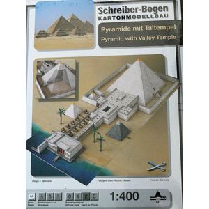 modelbouw in karton, bouwplaat Pyramide met vallei tempel, schaal 1/400