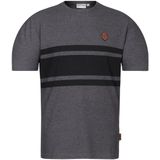 Naketano T-Shirt Haschisch in der Blutbahn 1800-0045 Anthracite Melange/Black-S