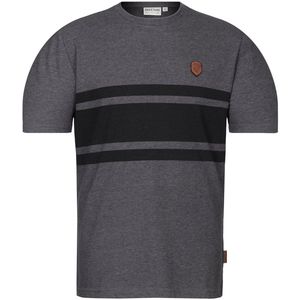 Naketano T-Shirt Haschisch in der Blutbahn 1800-0045 Anthracite Melange/Black-S
