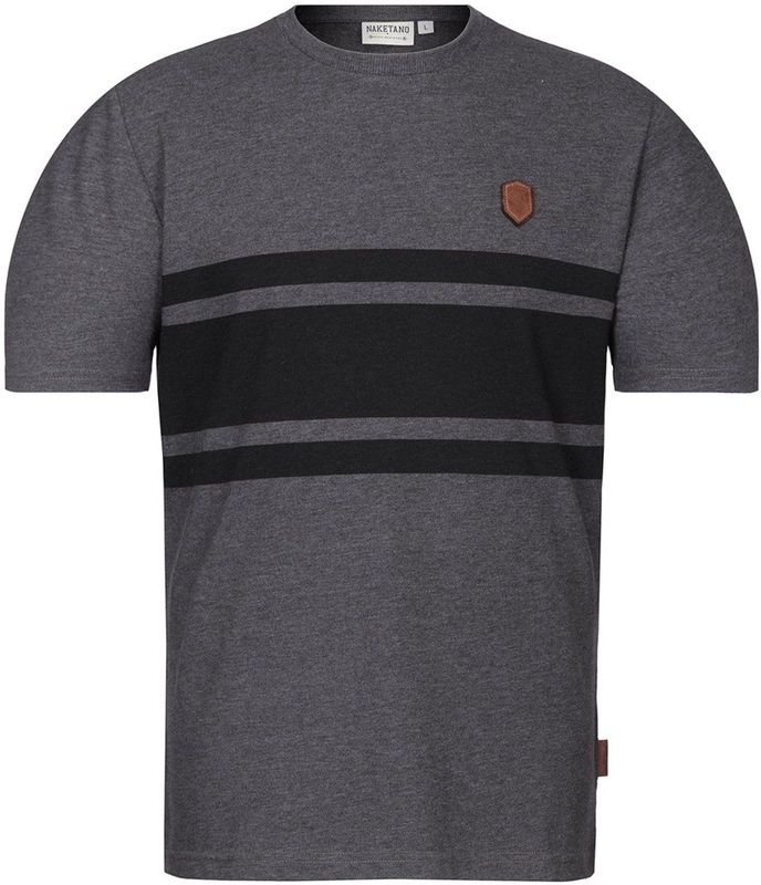 Naketano T-Shirt Haschisch in der Blutbahn 1800-0045 Anthracite Melange/Black-S