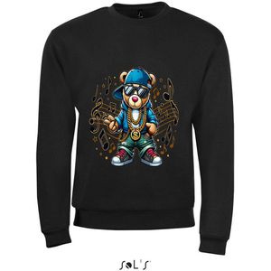Sweatshirt 2-191 Teddy Bear Music - M, Zwart