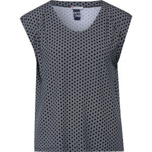 Street One LTD QR printed jersey top Dames T-shirt - deep blue - Maat 38