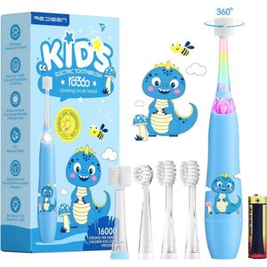 Elektrische tandenborstel voor peuters en kleuters, 1-3 jaar - Sonische technologie met 4 modi, LED-licht en 360 graden reiniging