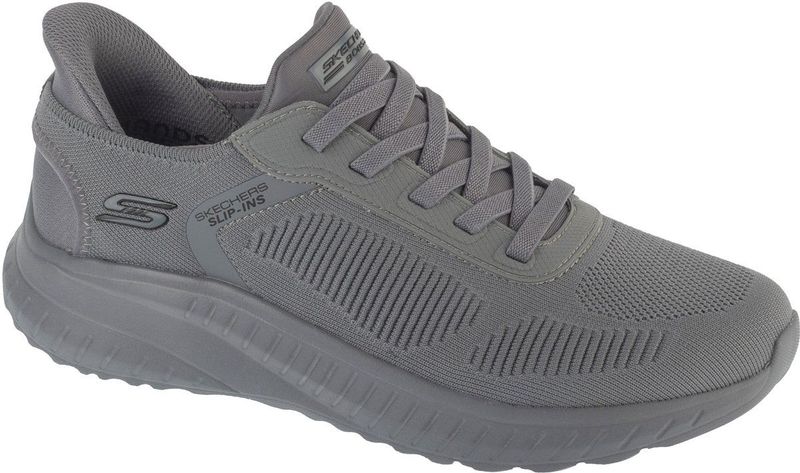 Skechers Sportschoenen voor heren, slip-ins: Bobs Sport Squad Chaos – Solid Step, Grijs, 39 EU