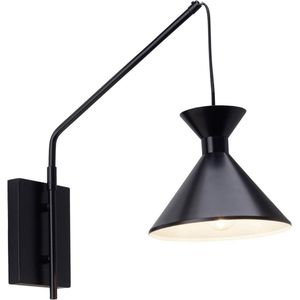 BRILLIANT lamp Mika wandlamp zwart mat | 1x D45, E14, 40W, geschikt voor vallampen (niet inbegrepen) | Schaal A ++ tot E | Arm draait