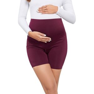 Zwangerschapsshorts Dames Zwangerschapsbroek Shorts Pyjama/Pyjama/Yoga Broek Kort Wijnrood L