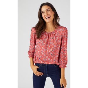 Damart - T-shirt tricot crêpe stof - Dames - Rood - XS