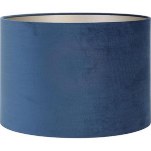 Light & Living Cilinder Lampenkap Velours - Petrol Blue - Ø30x21cm - voor Tafellampen, Hanglampen