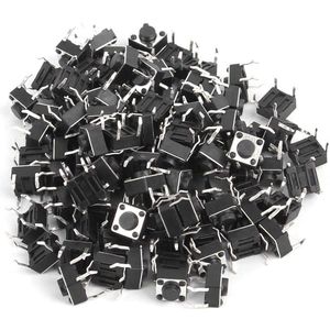 Allecto plus - 100 stuks Mini Micro Tactile Drukknop voor PCB Elektronica - DIY materiaal 6x6x4.3mm