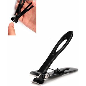 1 stuk roestvrijstalen nagelknipper - 16 mm brede opening - dikke nagelknipper - voettrimmer - 88*14 mm - geschikt voor mensen met dikke nagels - zwart.