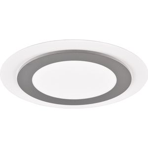 LED Plafondlamp - Plafondverlichting - Torna Groan - 42W - Aanpasbare Kleur - Afstandsbediening - Dimbaar - Rond - Mat Nikkel - Metaal