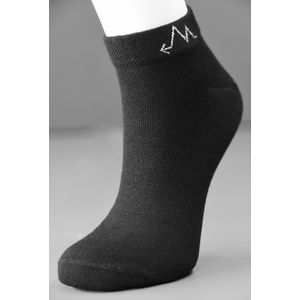 Balmy Socks Enkelsokken - Sneakersokken - Dames & Heren- Maat 35-38 - Zwart - 6 Paar
