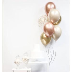 Huwelijk / Bruiloft - Geboorte - Verjaardag ballonnen | Rosé Gold - Goud - Off-White / Wit - Transparant - Polkadot Dots - Beige / Zand | Baby Shower - Kraamfeest - Fotoshoot - Wedding - Birthday - Party - Feest - Huwelijk | Decoratie | DH collection