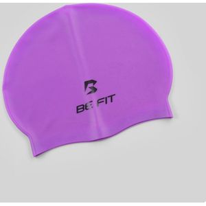 Be Fit Badmuts voor Lang Haar / Volwassenen - Swim Cap - Siliconen Badmuts Unisex - Paars - One size (1+1 Gratis)