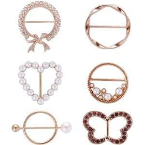 Zinc 6-delige Sjaalring Clip - Mode Accessoires met 6 Stijlen voor Dames Kleding