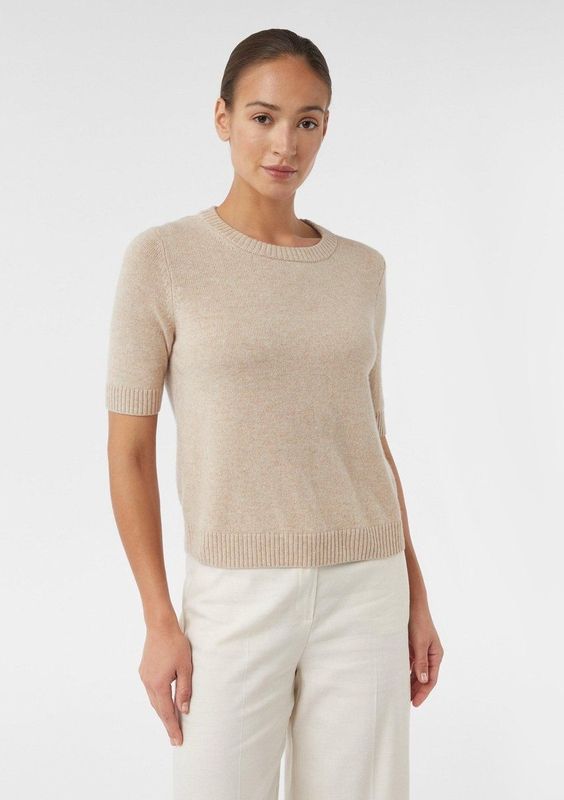 comma - Strickpullover - Korte Mouwen - Wolmix
