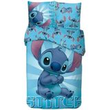 Lilo en Stitch - Dekbedovertrek - Blauw - Eenpersoons - 140 x 200 cm - kussensloop 65 x 65 cm - 100% Katoen