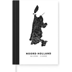 Notitieboek - Schrijfboek - Noord-Holland - Nederland - Wegenkaart - Notitieboekje klein - A5 formaat - Schrijfblok
