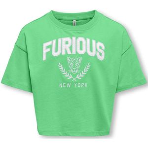 ONLY KOGVILLA S/S SPORT TOP BOX JRS Meisjes T-shirt - Spring BouquetPrint:New York - Maat 122/128