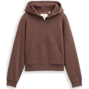 Tom Tailor - Hoodie - Soft chocolate brown - Met Ritssluiting
