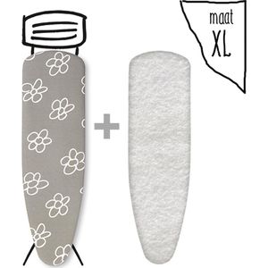 Leuke Strijkhoezen - Strijkhoes met een Molton onderlegger - grijs - maat XL - complete set