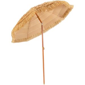 COSTWAY 200 cm parasol, Hawaï, strandscherm, reisstro, marktparasol, stroparasol, tuinparasol, kantelbaar, terrasparasol voor tuin, strand, outdoor
