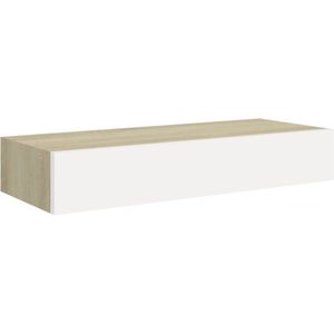 vidaXL-Wandschap-met-lade-60x23,5x10-cm-MDF-eikenkleurig-en-wit