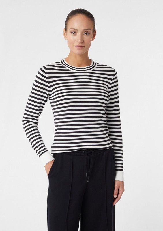 comma - Strickpullover - Gestreepte Pullover - Slim-fit